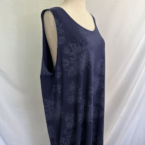 NEW TravelSmith Sleeveless Blue  Maxi Dress Size 2X Plus Travel Cruise Packable - Picture 3 of 7